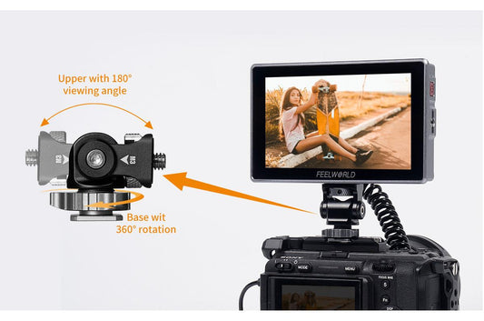 FEELWORLD H5 5.5 Inch 12G SDI HDMI 2.0 Camera Field Monitor High Brightness 1200nit Touchscreen