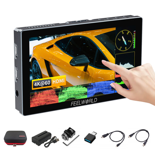 FEELWORLD P6X 5.5 Inch Touchscreen High Bright 1200nit Aluminium Housing DSLR Camera Field Monitor 4K 60Hz