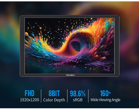 FEELWORLD D10 10.1 Inch 1920 x 1200 Touchscreen Monitor for Windows, Teleprompter, Raspberry Pi, Android