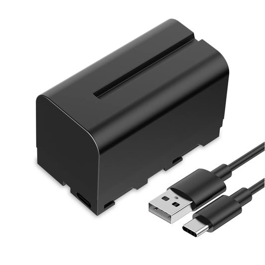 FEEWORLD NP-F550/F750/F970 Li-ion Battery for Monitor Video Light wirelessTransmission with USB-C Charging port
