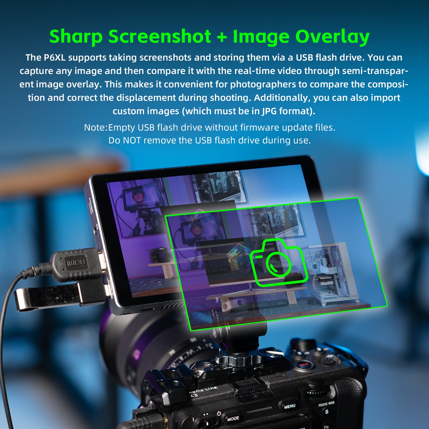 FEELWORLD P6X 5.5 Inch Touchscreen High Bright 1200nit Aluminium Housing DSLR Camera Field Monitor 4K 60Hz