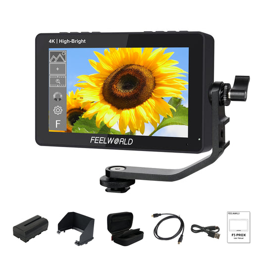 FEELWORLD F5 PROX 5.5 Inch 1600nit High Bright DSLR Camera Field Monitor F970 Install and Power Kit