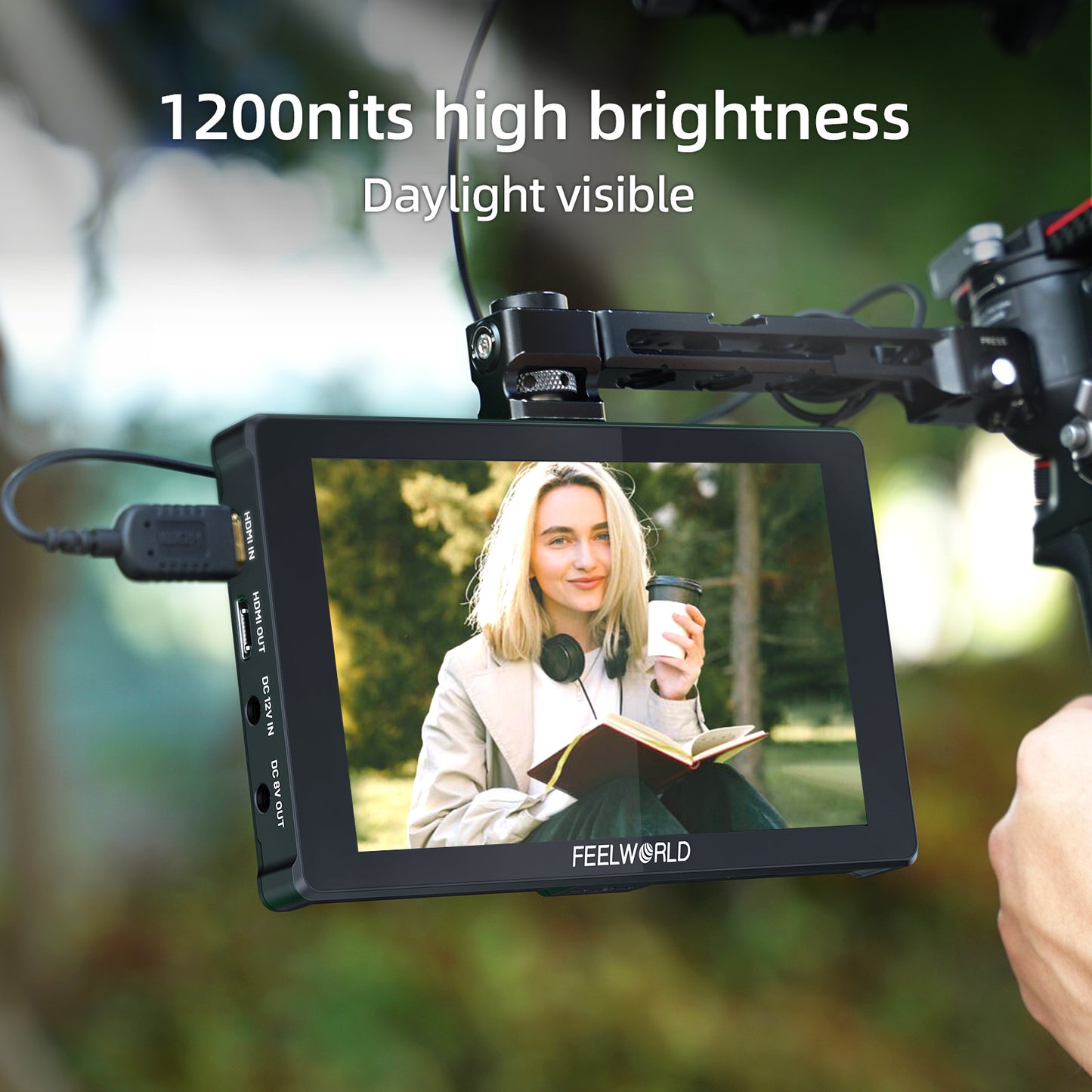 FEELWORLD F7 PLUS 7-Inch DSLR Camera Field Monitor Touchscreen 4K HDMI High Brightness 1200nit NP-F External Install and Power Kit