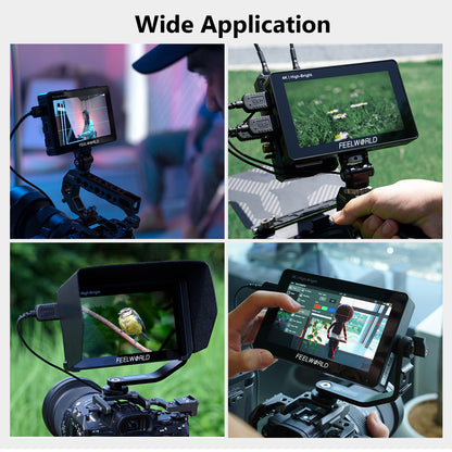 FEELWORLD F5 PROX 5.5 Inch 1600nit High Bright DSLR Camera Field Monitor F970 Install and Power Kit