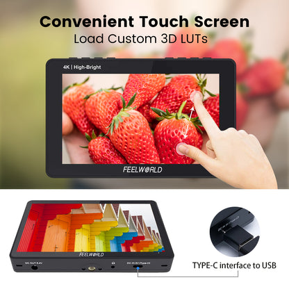 FEELWORLD F5 PROX 5.5 Inch 1600nit High Bright DSLR Camera Field Monitor F970 Install and Power Kit