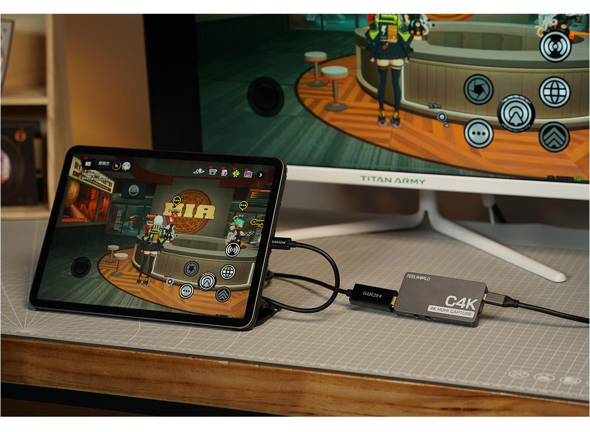 FEEWORLD C4K Video Capture 4K HDMI 60Hz In and Out USB-C Plug and Play for Streaming Gaming Video Conference