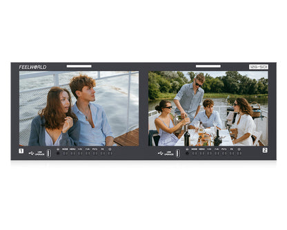FEELWORLD FRM1001G Dual 10.1 Inch 4RU Rackmount Monitor 12G SDI 4K HDMI 1920x1200 IPS