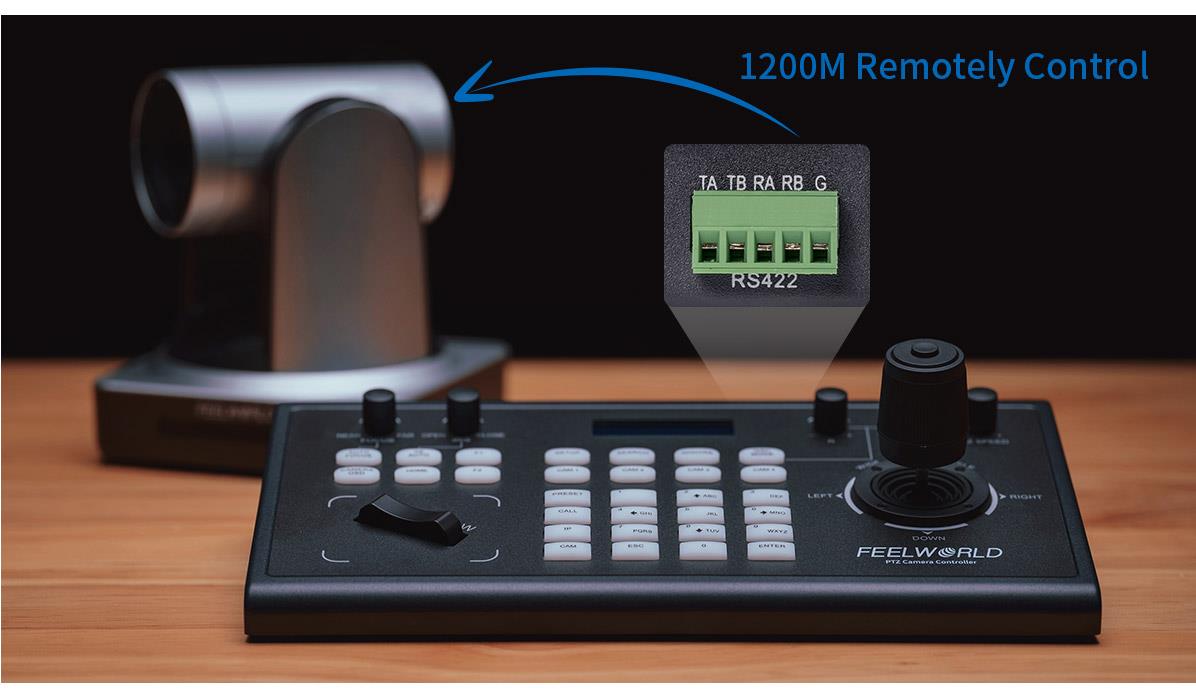 FEELWORLD KBC10 PTZ Camera Controller with Joystick and Keyboard Control PoE Supported