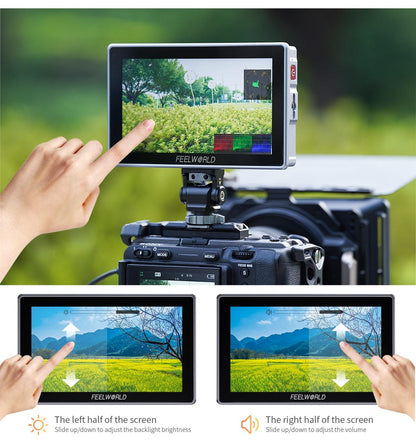 FEELWORLD H5 5.5-inch 12G SDI HDMI 2.0 Camera Field Monitor High Brightness 1200nit Touchscreen