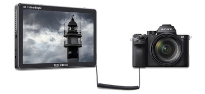 FEELWORLD LUT11S 10.1 Inch Ultra Bright 2000nit DSLR Camera Field Monitor Touch Screen 3G-SDI 4K HDMI F970 External Power and Install Kit