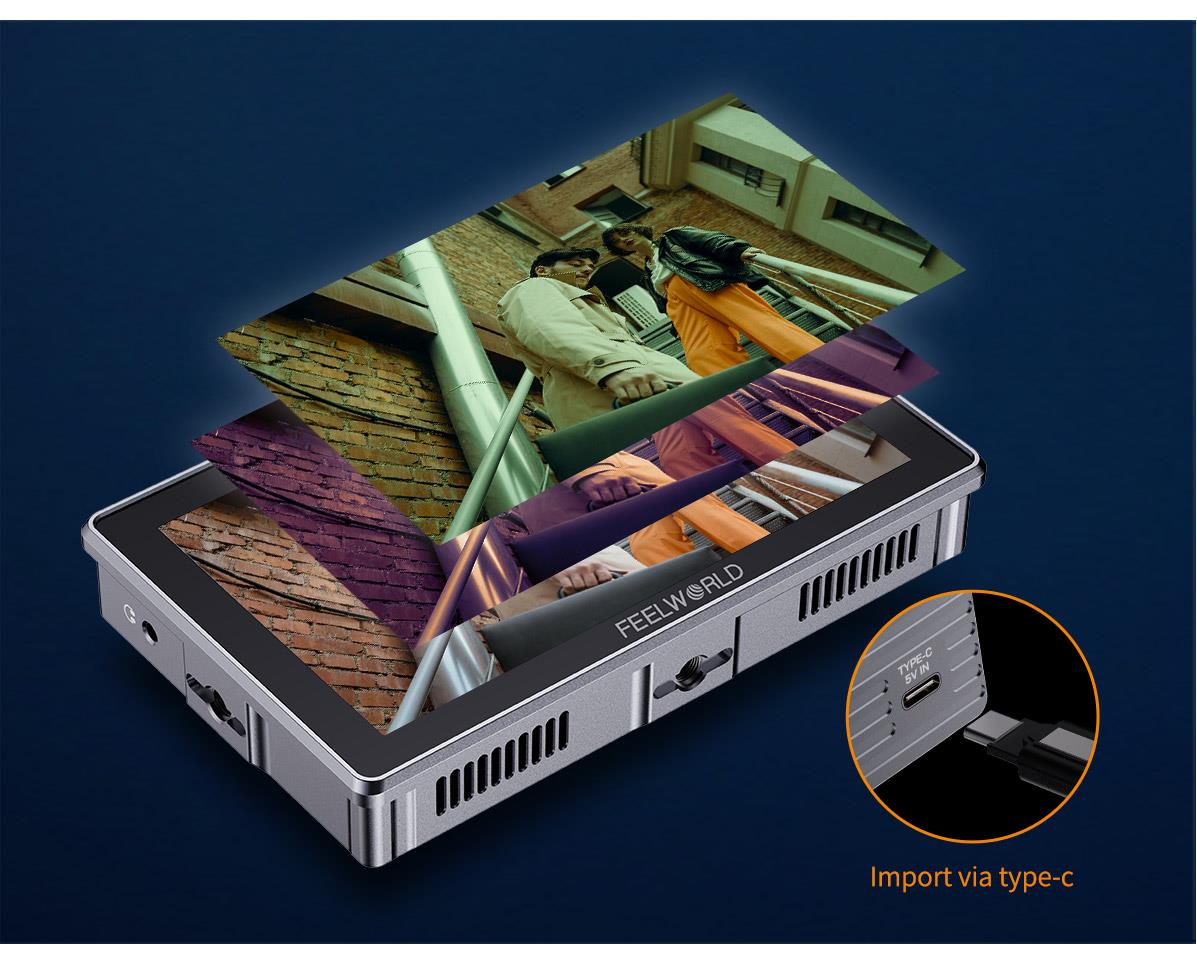 FEELWORLD H5 5.5-inch 12G SDI HDMI 2.0 Camera Field Monitor High Brightness 1200nit Touchscreen