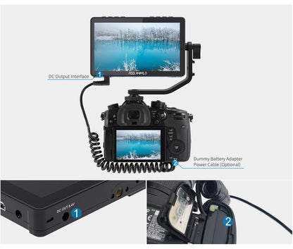 FEELWORLD F5 Pro V4 6 Inch Touch Screen 3D LUT DSLR Camera Field Monitor with F970 External Kit