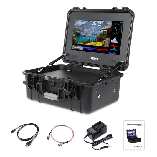 FEELWORLD SEETEC WPC156 15.6 inch 1000nit High Bright Carry-on Production Monitor with Waterproof Case