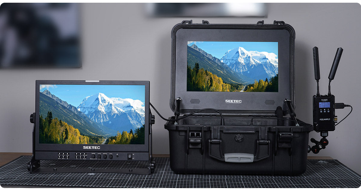 FEELWORLD SEETEC WPC156 15.6 inch 1000nit High Bright Carry-on Production Monitor with Waterproof Case