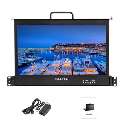 FEELWORLD SEETEC SC173-HSD-56 17.3 Inch 1RU Pull Out Rack Mount Monitor Full HD 1920x1080