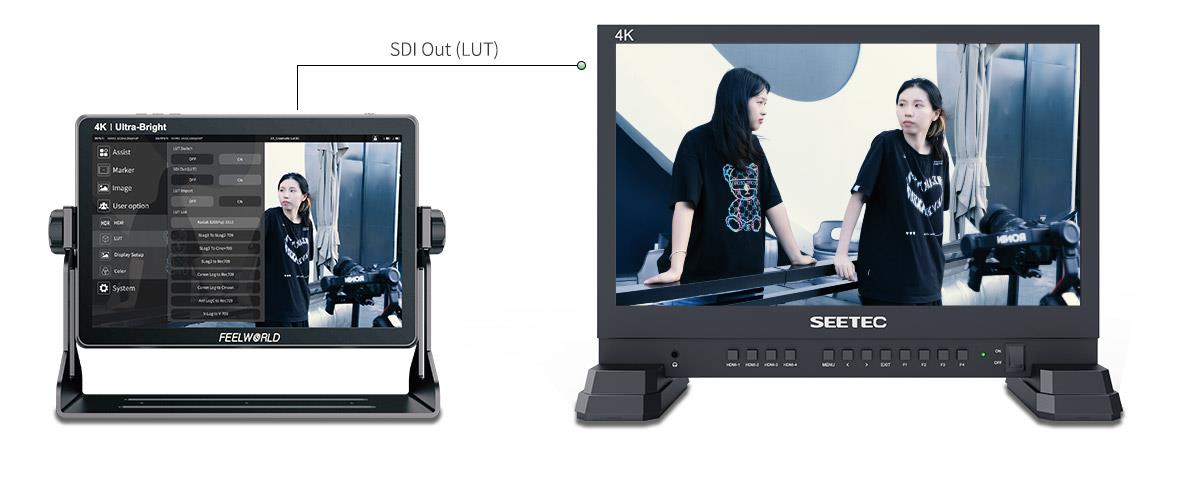 FEELWORLD LUT11S 10.1 Inch Ultra Bright 2000nit DSLR Camera Field Monitor Touch Screen 3G-SDI 4K HDMI F970 External Power and Install Kit