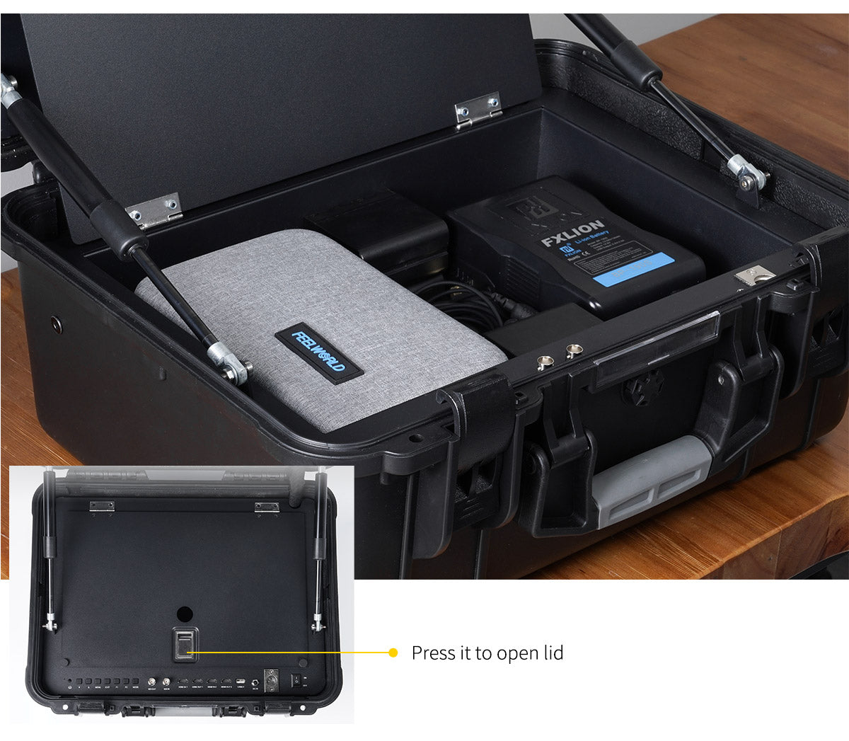 FEELWORLD SEETEC WPC156 15.6 inch 1000nit High Bright Carry-on Production Monitor with Waterproof Case