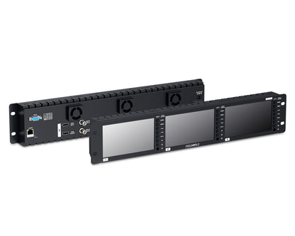 FEELWORLD FRM501G Triple 5.5" 2RU Rackmount Monitor 12G SDI 4K HDMI 1920x1080 IPS 1000nits High Brightness