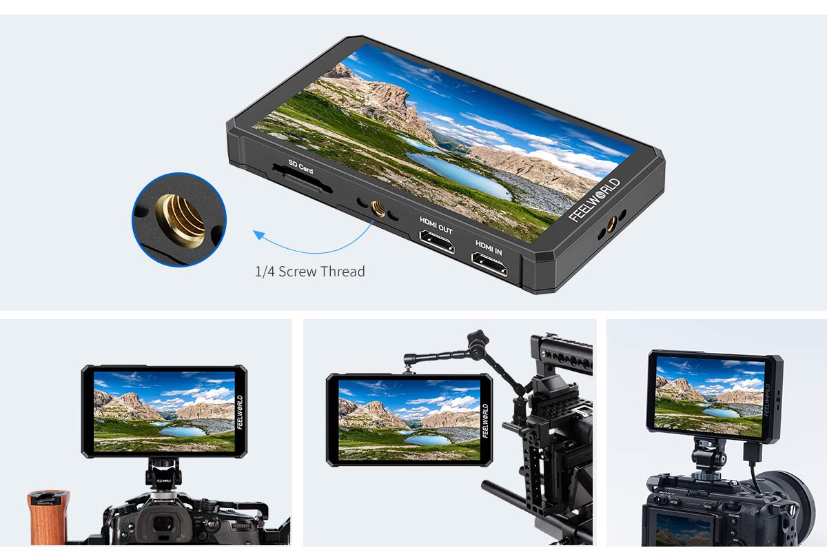 FEELWORLD PS6 5.5 Inch 550nit OLED Vertical Horizontal Camera Field Video Monitor Touch Screen 4K HDMI