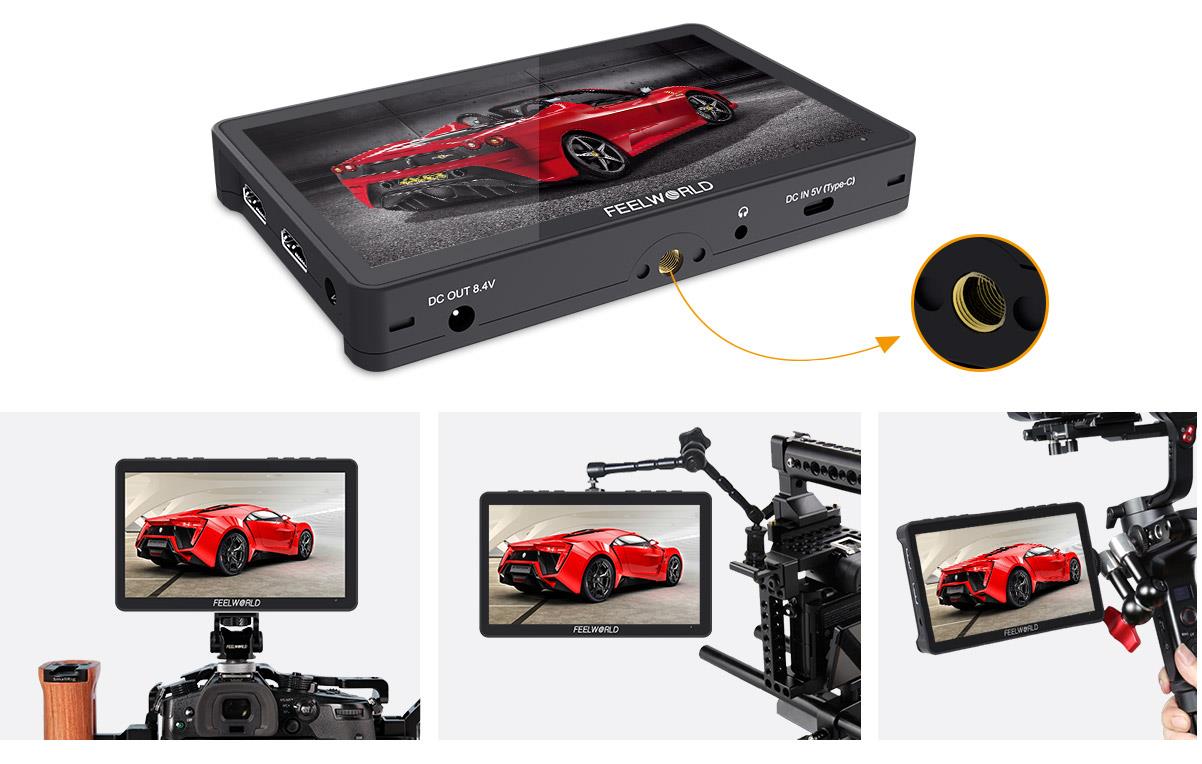 FEELWORLD F5 Pro V4 6 Inch Touch Screen 3D LUT DSLR Camera Field Monitor with F970 External Kit