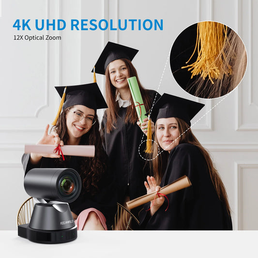FEELWORLD 4K12X 4K PTZ Camera 12X Optical Zoom AI Tracking HDMI USB IP Remote Control