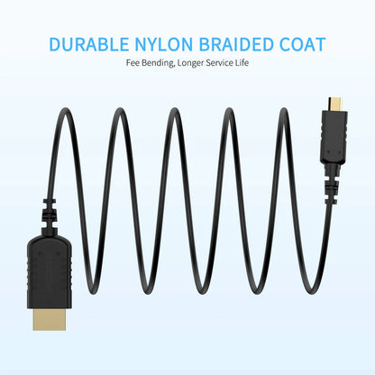 FEELWORLD Ultra Thin 4K HDMI Cable 1.5FT/3FT 2.5mm OD Slim HDMI 2.0 Cable Support High Speed 4K@60Hz 2160p 1080p 18gbps 3D HDR for Panasonic / Nikon / FUJIFILM