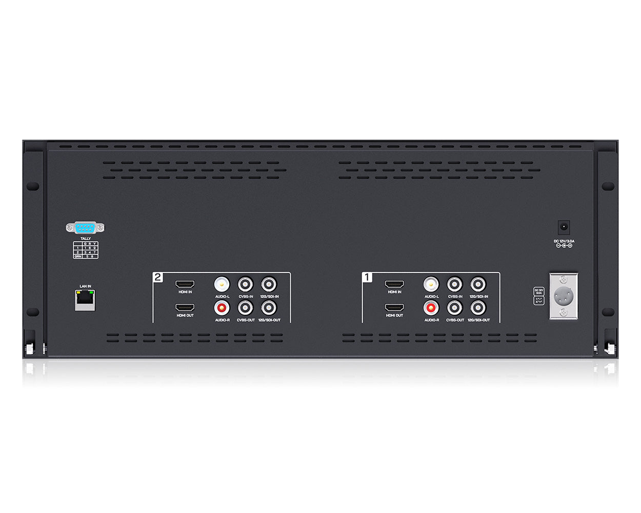 FEELWORLD FRM1001G Dual 10.1 Inch 4RU Rackmount Monitor 12G SDI 4K HDMI 1920x1200 IPS