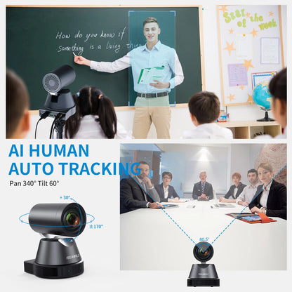 FEELWORLD 4K12X 4K PTZ Camera 12X Optical Zoom AI Tracking HDMI USB IP Remote Control