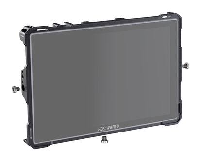 FEELWORLD Camera Monitor Cage Kit for S10 Field Monitor with Multiple Expansion Interfaces and Sunhood Full Aluminum Alloy 2005