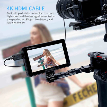 FEELWORLD Ultra Thin 4K HDMI Cable 1.5FT/3FT 2.5mm OD Slim HDMI 2.0 Cable Support High Speed 4K@60Hz 2160p 1080p 18gbps 3D HDR for Panasonic / Nikon / FUJIFILM