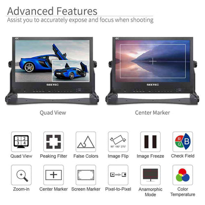 FEELWORLD SEETEC ATEM156 15.6 Inch Live Streaming Broadcast Director Monitor with 4 HDMI Input Output Quad Split Display for ATEM Mini Video Switcher Mixer Pro Studio Television Production