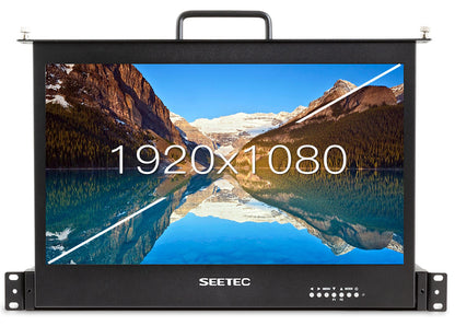 FEELWORLD SEETEC SC173-HSD-56 17.3 Inch 1RU Pull Out Rack Mount Monitor Full HD 1920x1080