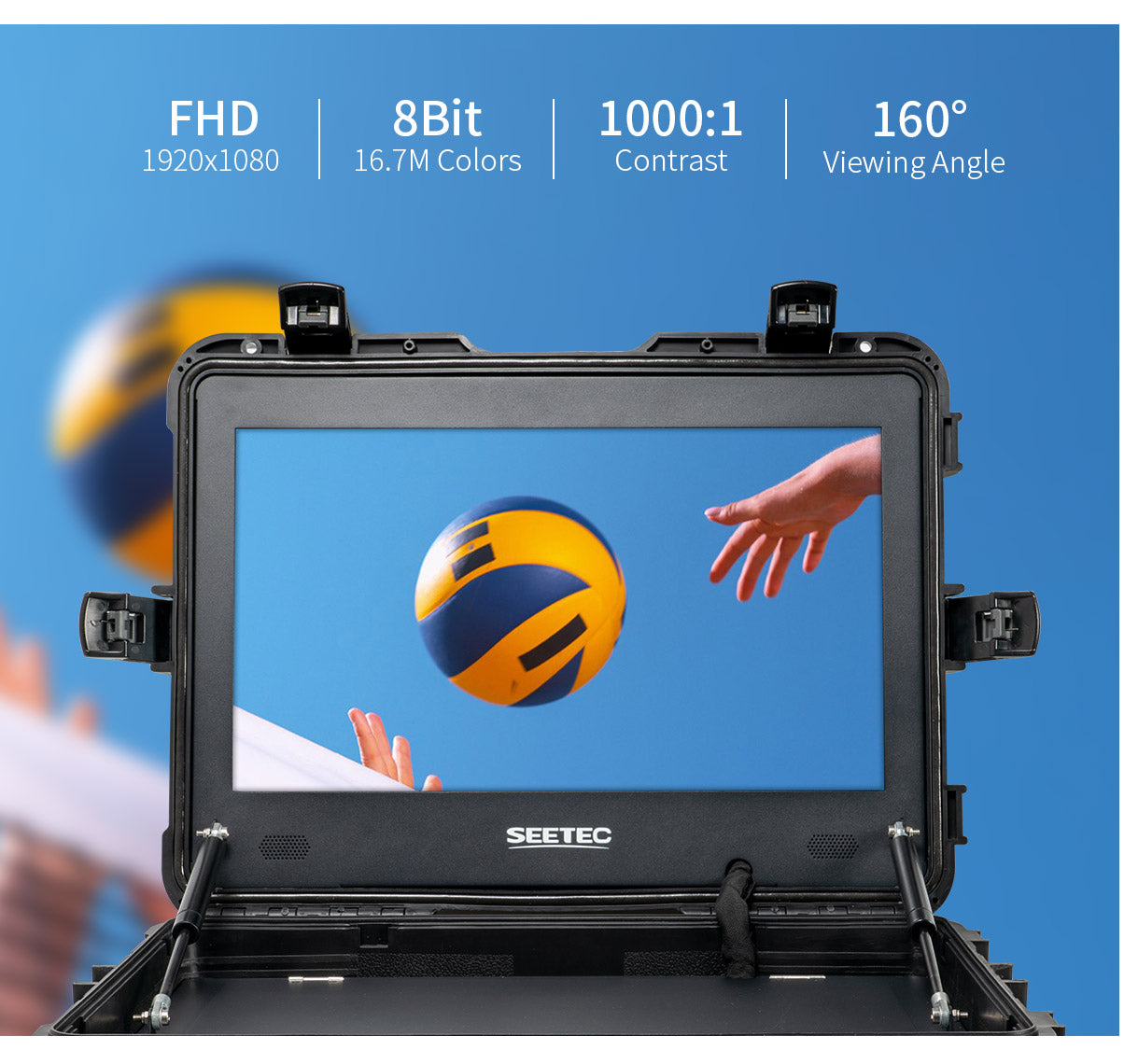 FEELWORLD SEETEC WPC215 21.5 Inch 1000nit High Bright Carry-on Production Monitor with Waterproof Case