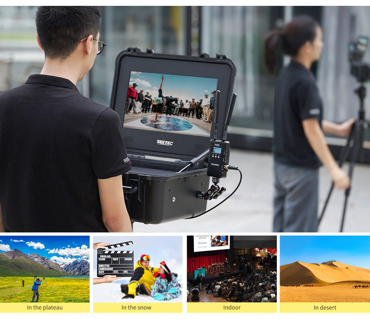 FEELWORLD SEETEC WPC156 15.6 inch 1000nit High Bright Carry-on Production Monitor with Waterproof Case