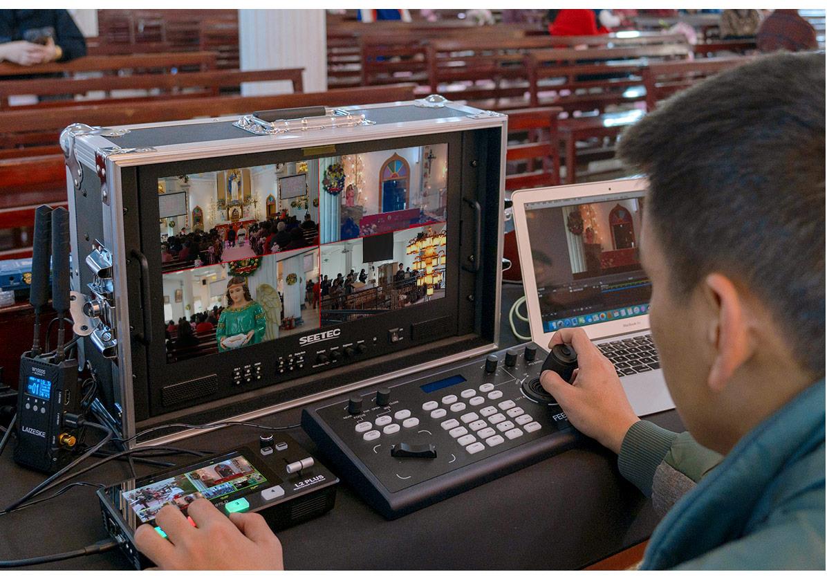 FEELWORLD KBC10 PTZ Camera Controller with Joystick and Keyboard Control PoE Supported