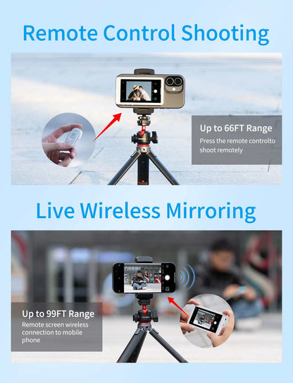 FEELWORLD MC4 Selfie Screen Monitor for Vlog Live Stream Magnetic Back Wireless Connection with Remote Control