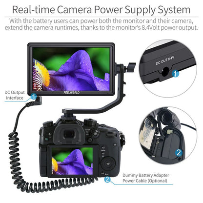 FEELWORLD S55 V3 6 Inch DSLR Camera Field Monitor FHD IPS Support 4K HDMI Input Output Tilt Arm Power Output