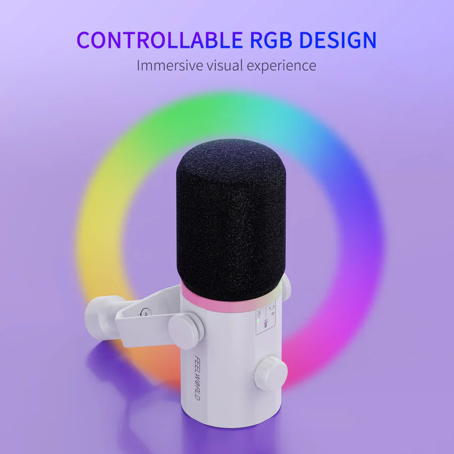 FEELWORLD PM1 XLR/USB Dynamic Microphone Kit with Boom Arm Stand for PC Gaming, Podcasting Recording, Streaming, Home Studio