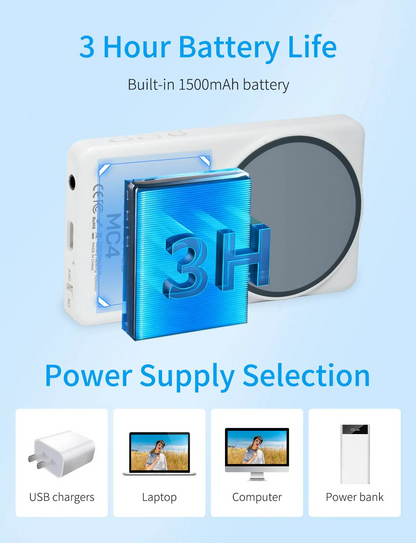 FEELWORLD MC4 Selfie Screen Monitor for Vlog Live Stream Magnetic Back Wireless Connection with Remote Control