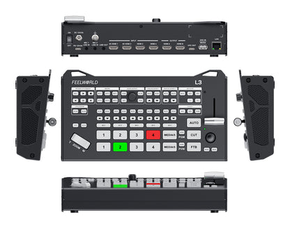 FEELWORLD L3 Multiple Camera Video Switcher Mixer 4K HDMI UVC RTMP Streaming PTZ UVC Camera Control