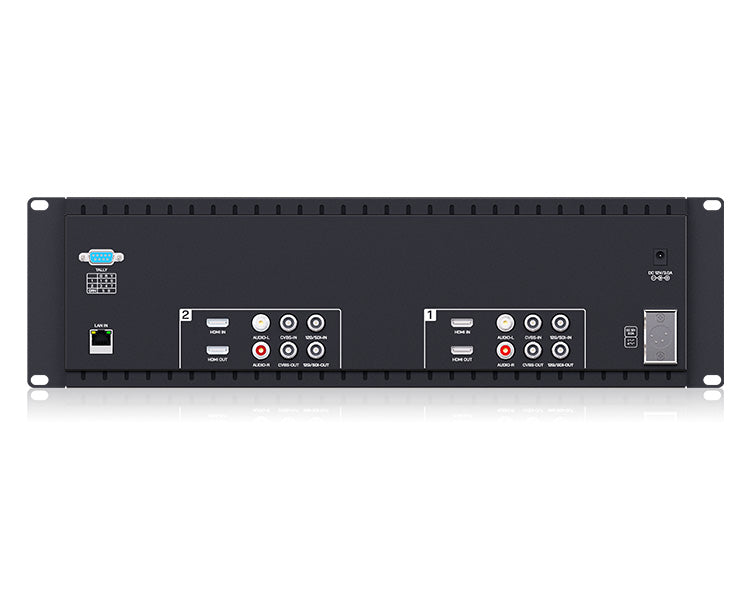 FeelWorld FRM701G Dual 7 Inch 12G-SDI/HDMI 4K 3RU Rackmount Monitor