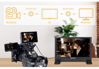FEELWORLD H5 5.5-inch 12G SDI HDMI 2.0 Camera Field Monitor High Brightness 1200nit Touchscreen