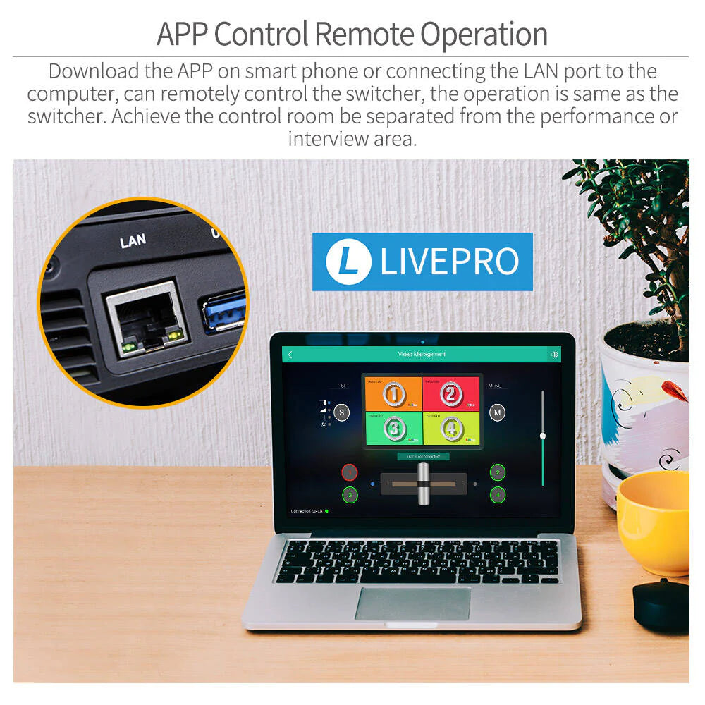 FEELWORLD LIVEPRO L1 V1 Multi Camera Video Mixer Switcher LCD Screen 4 HDMI Input USB3.0 Live Stream
