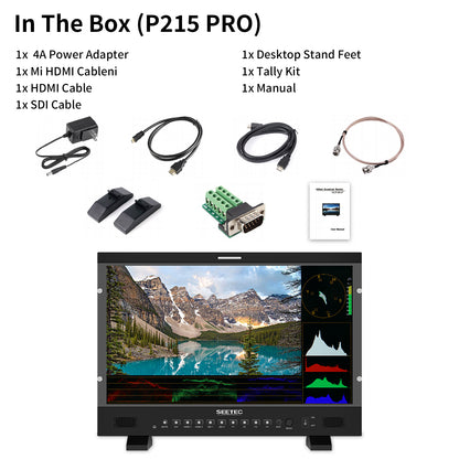 SEETEC P215 PRO 21.5 inch 1000nit High Bright Broadcast Director Monitor with Waveform LUT HDMI SDI