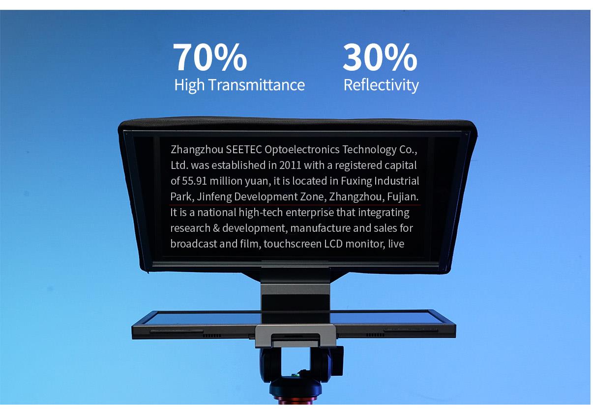 FEELWORLD TP16 16-inch Folding Teleprompter supports up to 16" Tablet Horizontal Vertical Prompting Bluetooth Remote Control