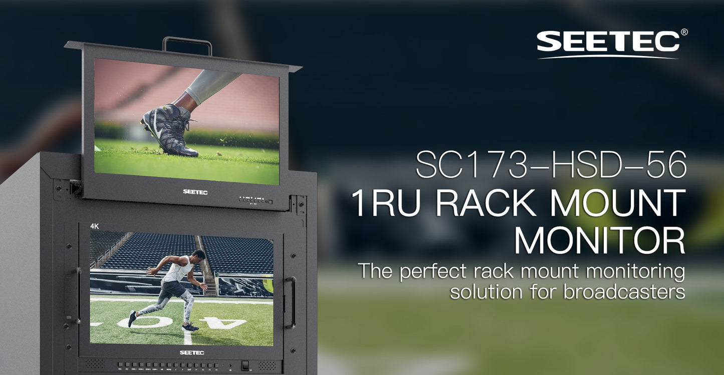 FEELWORLD SEETEC SC173-HSD-56 17.3 Inch 1RU Pull Out Rack Mount Monitor Full HD 1920x1080