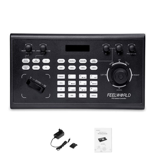 FEELWORLD KBC10 PTZ Camera Controller with Joystick and Keyboard Control PoE Supported