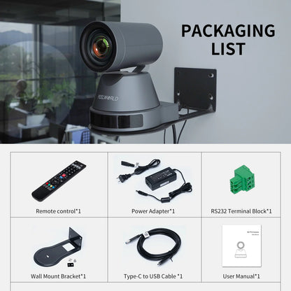 FEELWORLD 4K12X 4K PTZ Camera 12X Optical Zoom AI Tracking HDMI USB IP Remote Control