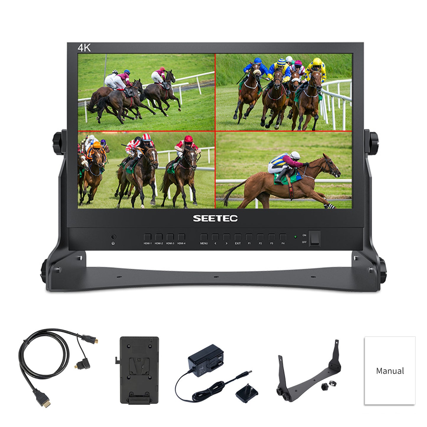 FEELWORLD SEETEC ATEM156 15.6 Inch Live Streaming Broadcast Director Monitor with 4 HDMI Input Output Quad Split Display for ATEM Mini Video Switcher Mixer Pro Studio Television Production