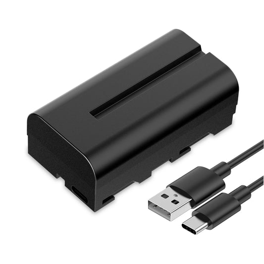 FEEWORLD NP-F550/F750/F970 Li-ion Battery for Monitor Video Light wirelessTransmission with USB-C Charging port
